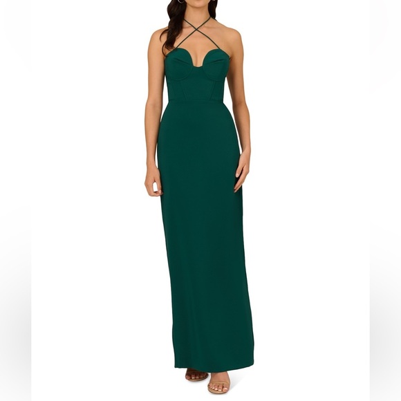 BRAND NEW MAXI DRESS Green Ivy Bustier Gown size 8 Women’s Bloomingdale’s medium - Picture 6 of 10